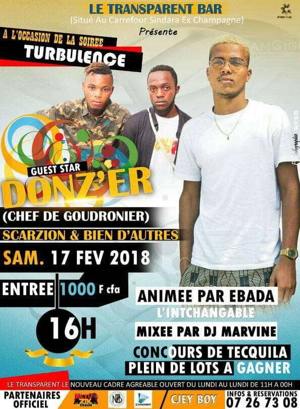 EVENEMENT | Le chef de goudroniers Donzer à port-gentil le 17 février (au transparent bar)